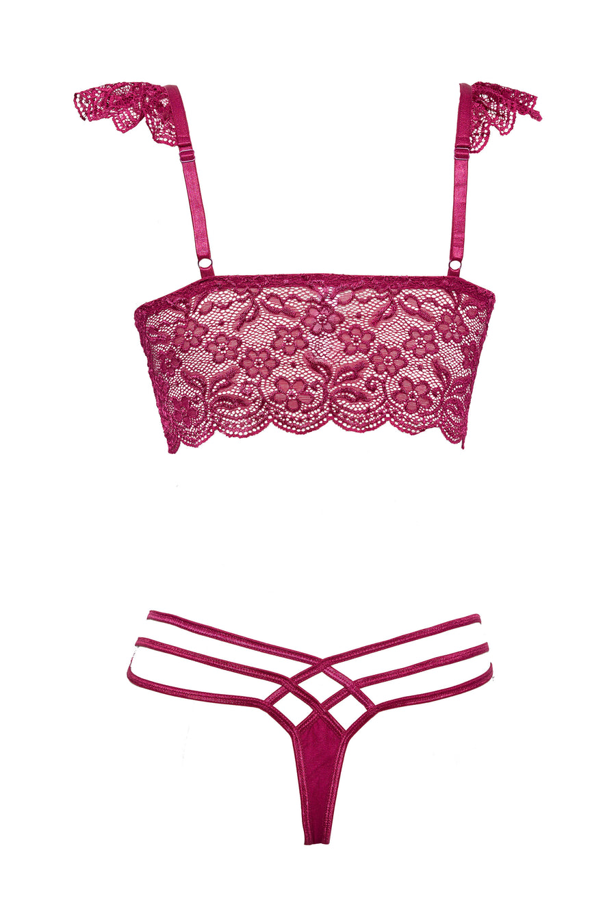 Cousins Group - Pink Pussycat Lingerie - 24132 PLUS - Crop Top & Thong - Stag Shop