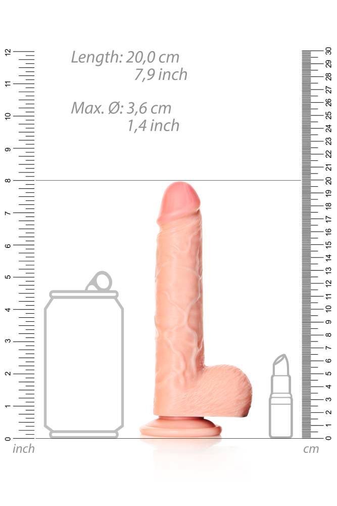 Shots Toys - Real Rock - 7" Straight Dildo with Balls - Various Colours - Stag Shop