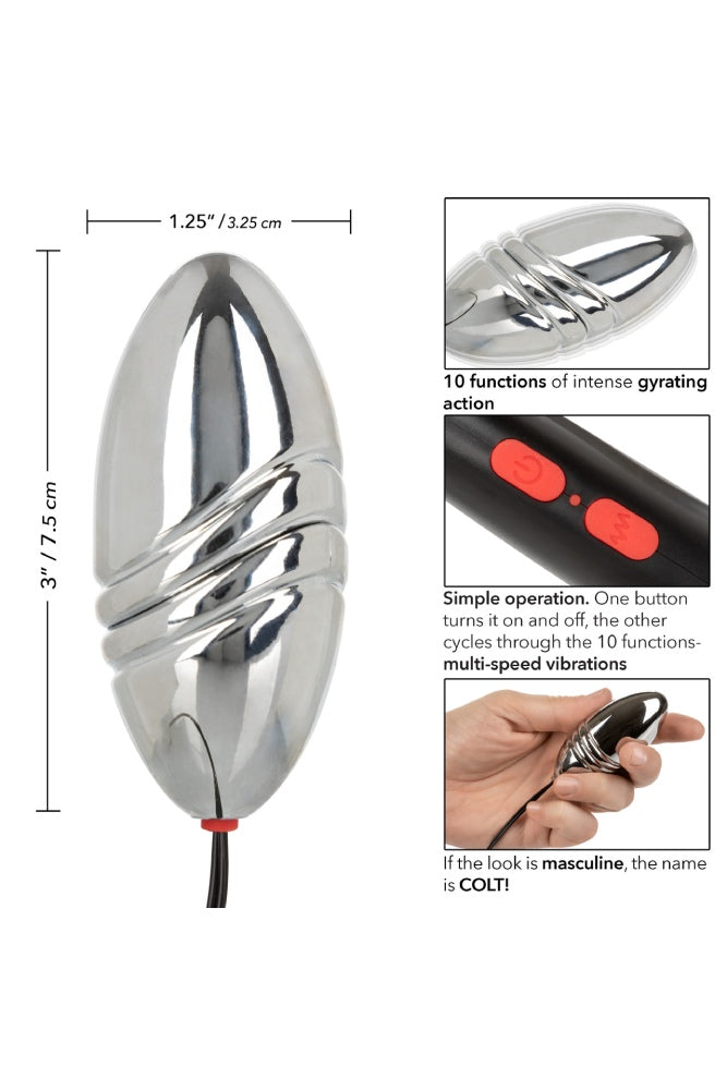 Cal Exotics - Colt - Rechargeable Turbo Bullet - Black/Silver - Stag Shop