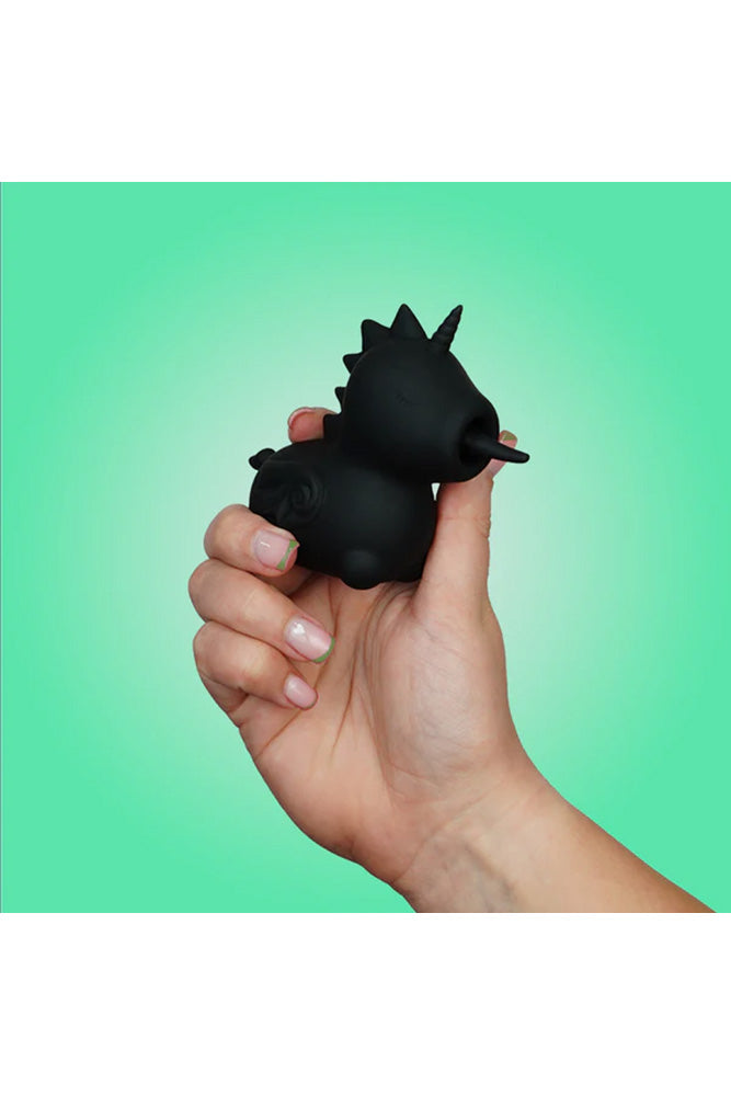 Creative Conceptions - Unihorn - Wild Spirit Twirling Tongue Vibrator - Black - Stag Shop