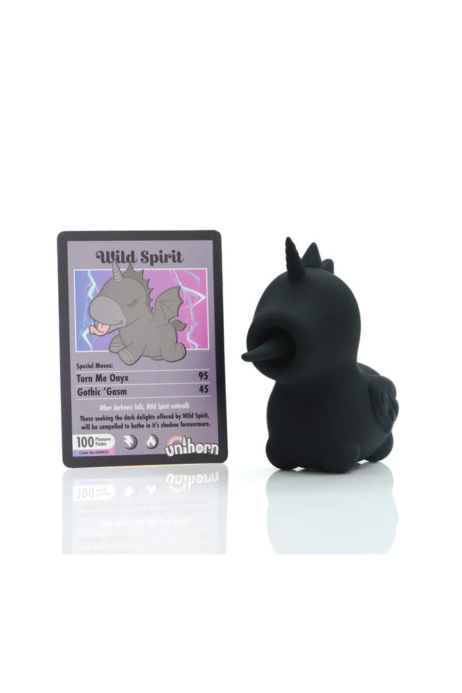 Creative Conceptions - Unihorn - Wild Spirit Twirling Tongue Vibrator - Black - Stag Shop
