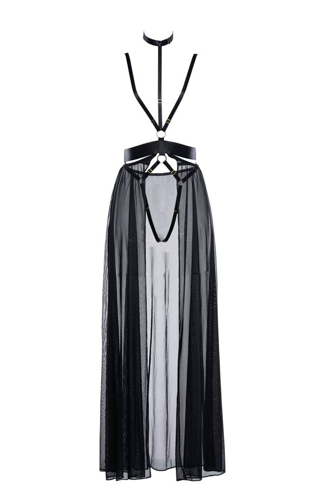 Allure Lingerie - Adore - Mademoiselle Moi Harness with Attached Skirt - Black - Stag Shop