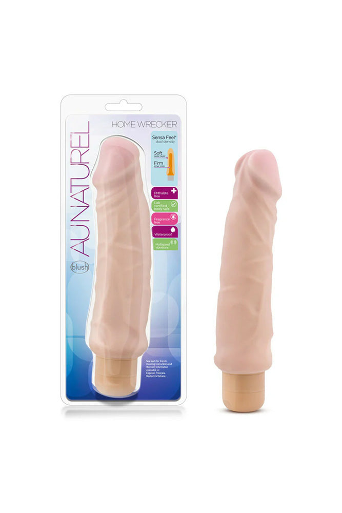 Blush Novelties - Au Naturel - Home Wrecker Dual Density Dildo - Beige - Stag Shop