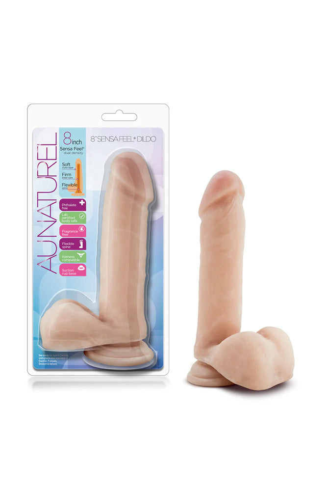 Blush Novelties - Au Naturel - 8 Inch Sensa Feel Dildo - Beige - Stag Shop