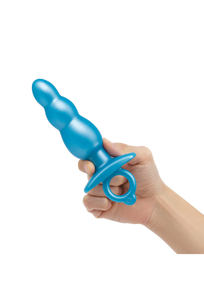 b-Vibe - Butties - Bounce Beaded Silicone Anal Plug - Blue - Stag Shop