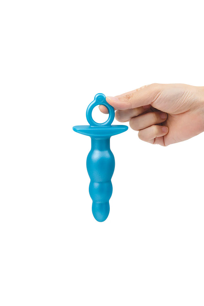 b-Vibe - Butties - Bounce Beaded Silicone Anal Plug - Blue - Stag Shop