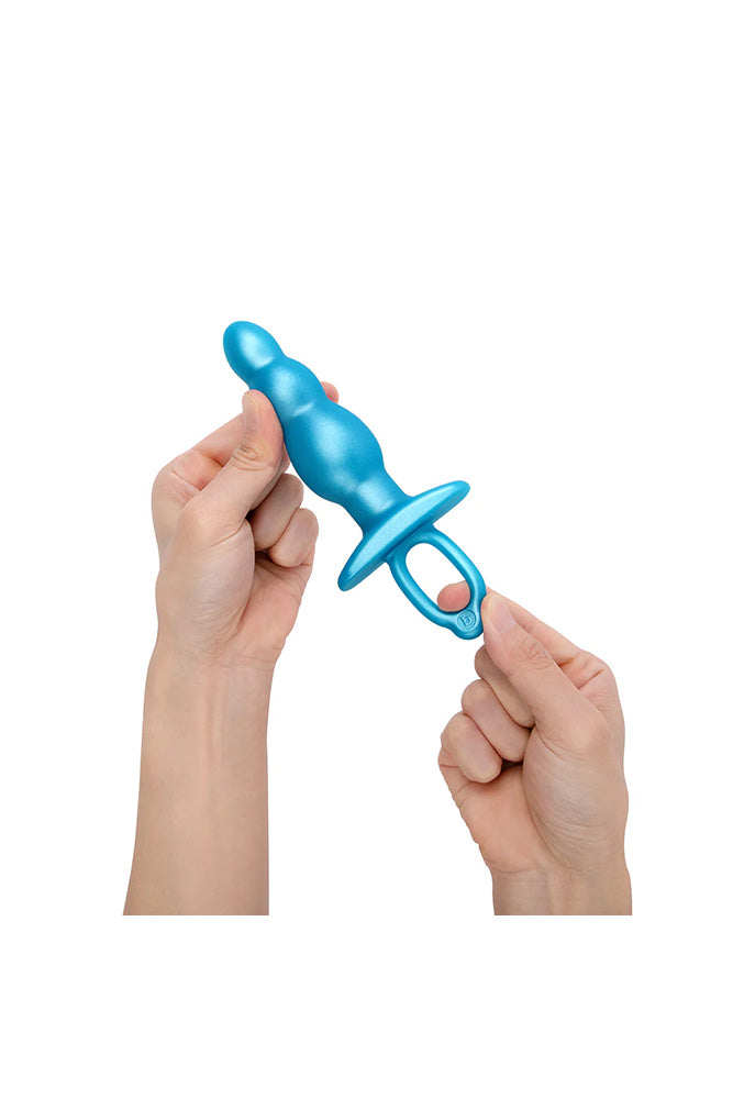 b-Vibe - Butties - Bounce Beaded Silicone Anal Plug - Blue - Stag Shop