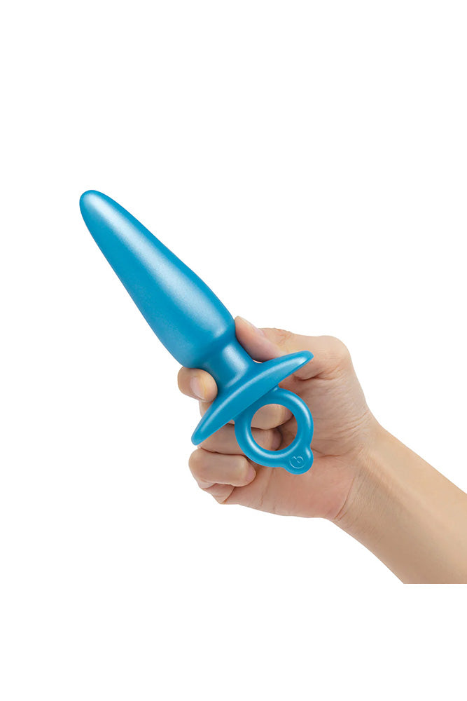 b-Vibe - Butties - Sleek Tapered Silicone Anal Plug - Blue - Stag Shop