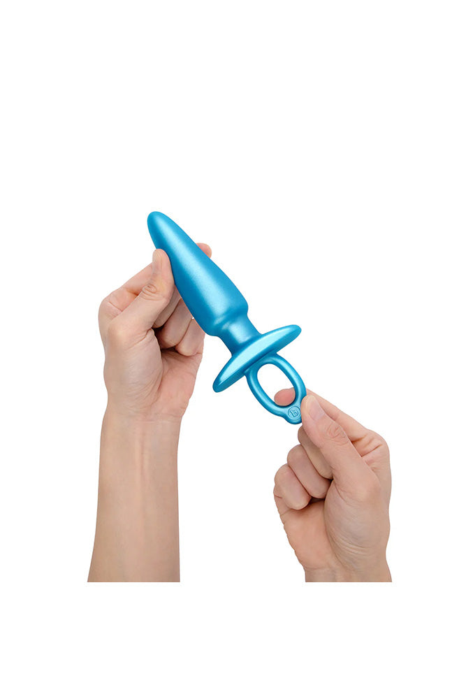 b-Vibe - Butties - Sleek Tapered Silicone Anal Plug - Blue - Stag Shop