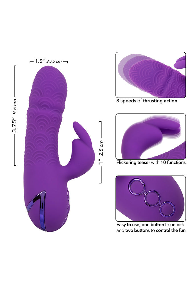 Cal Exotics - California Dreaming - Manhattan Beach Marvel Thrusting Rabbit Vibrator - Purple - Stag Shop