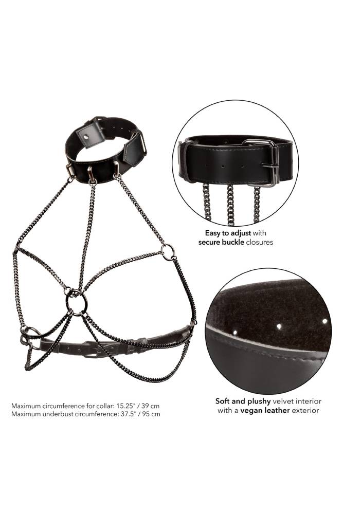 Cal Exotics - Euphoria Collection - Multi Chain Collar Harness - Black - Stag Shop