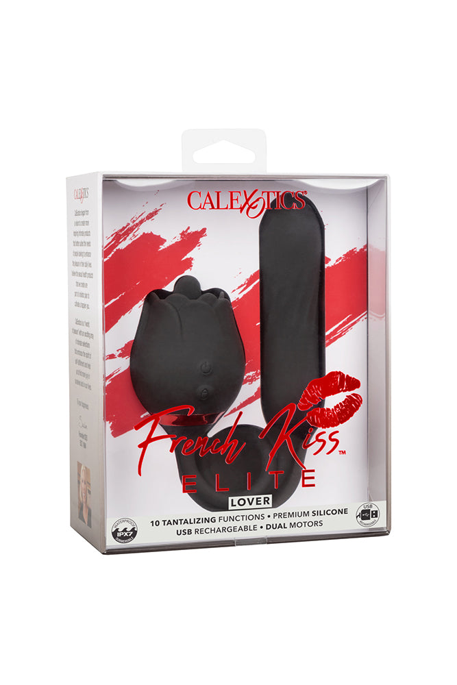 Cal Exotics - French Kiss - Elite Lover Flickering and Rotating Vibrator - Black - Stag Shop