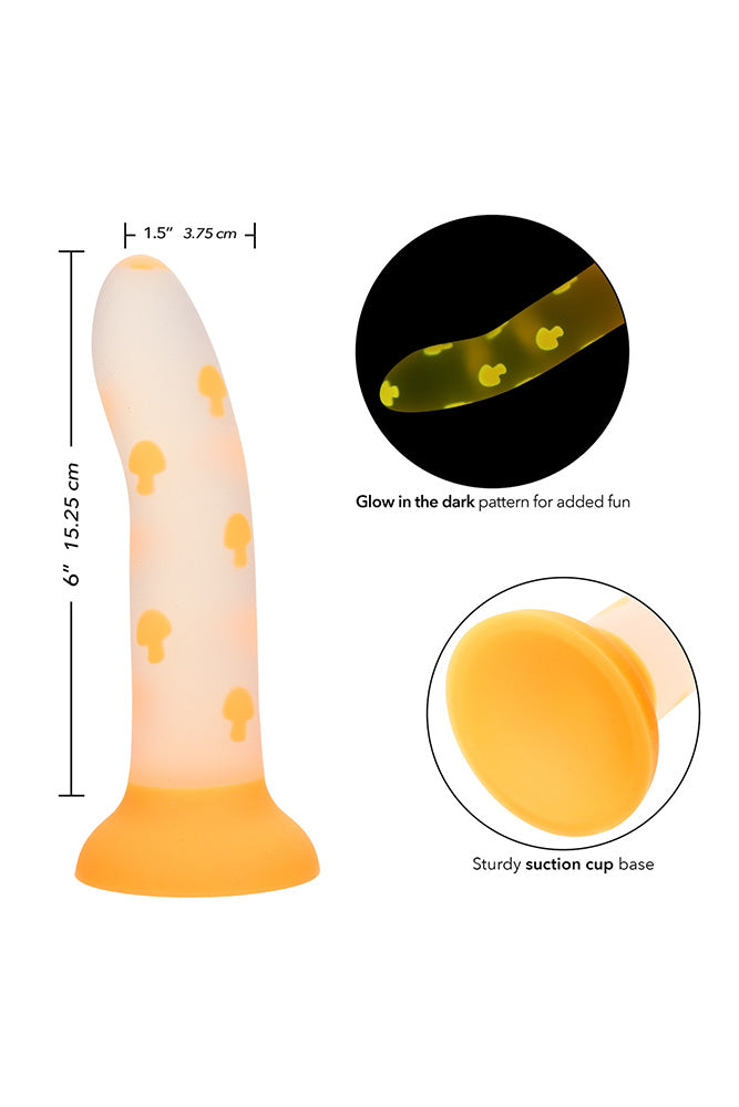 Cal Exotics - Glow Stick - 6" Mushroom Dildo - Orange/Clear - Stag Shop