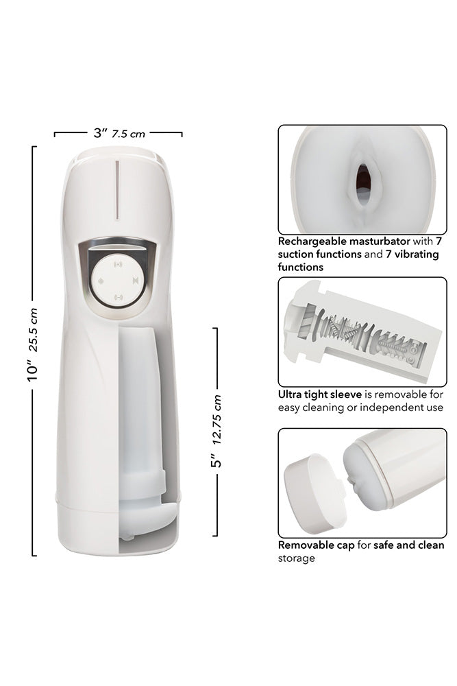 Cal Exotics - Optimum Power - Life-Like Pulsar Stroker With Suction & Vibration - White - Stag Shop