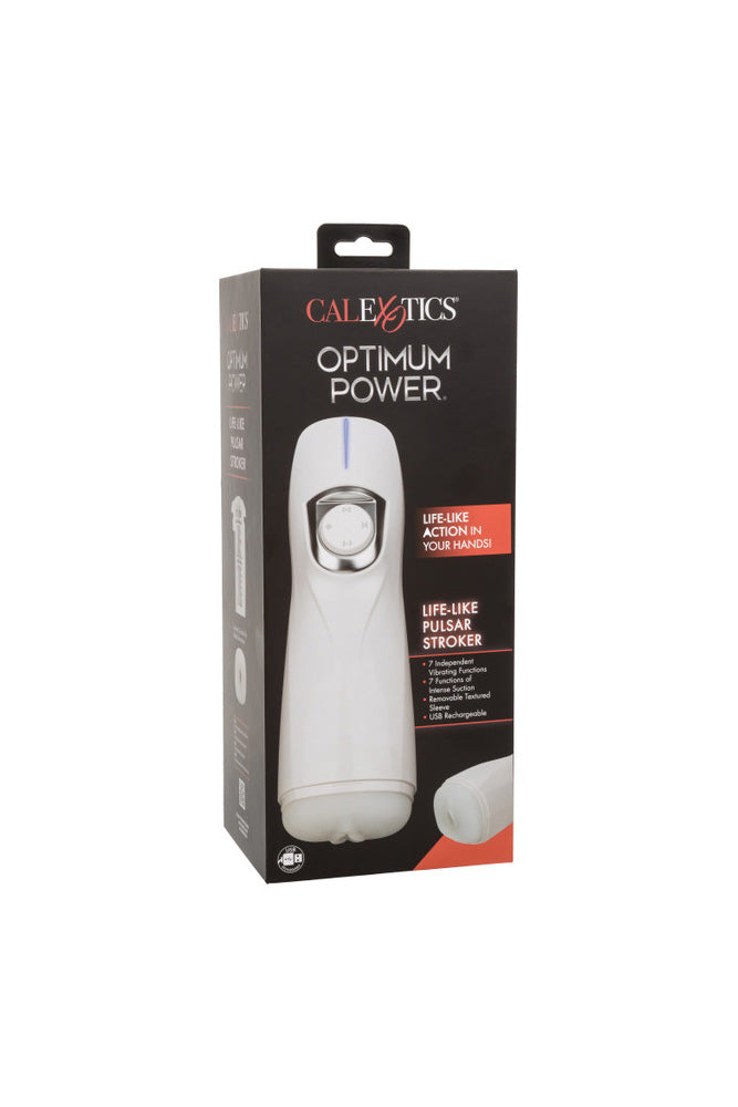 Cal Exotics - Optimum Power - Life-Like Pulsar Stroker With Suction & Vibration - White - Stag Shop