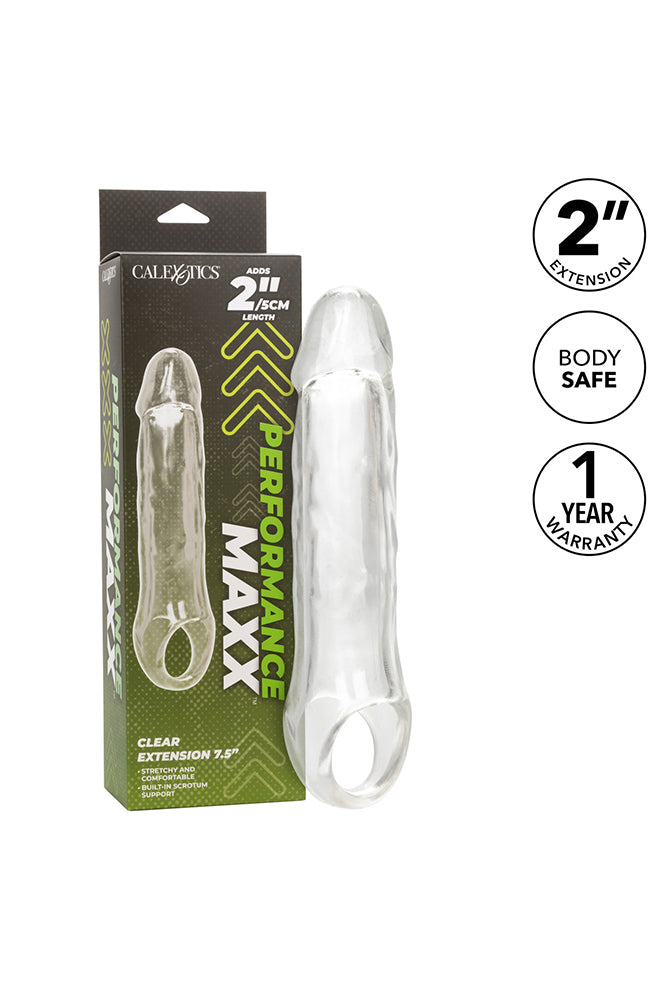 Cal Exotics - Performance Maxx - 7.5" Extension with Scrotum Strap - Clear - Stag Shop