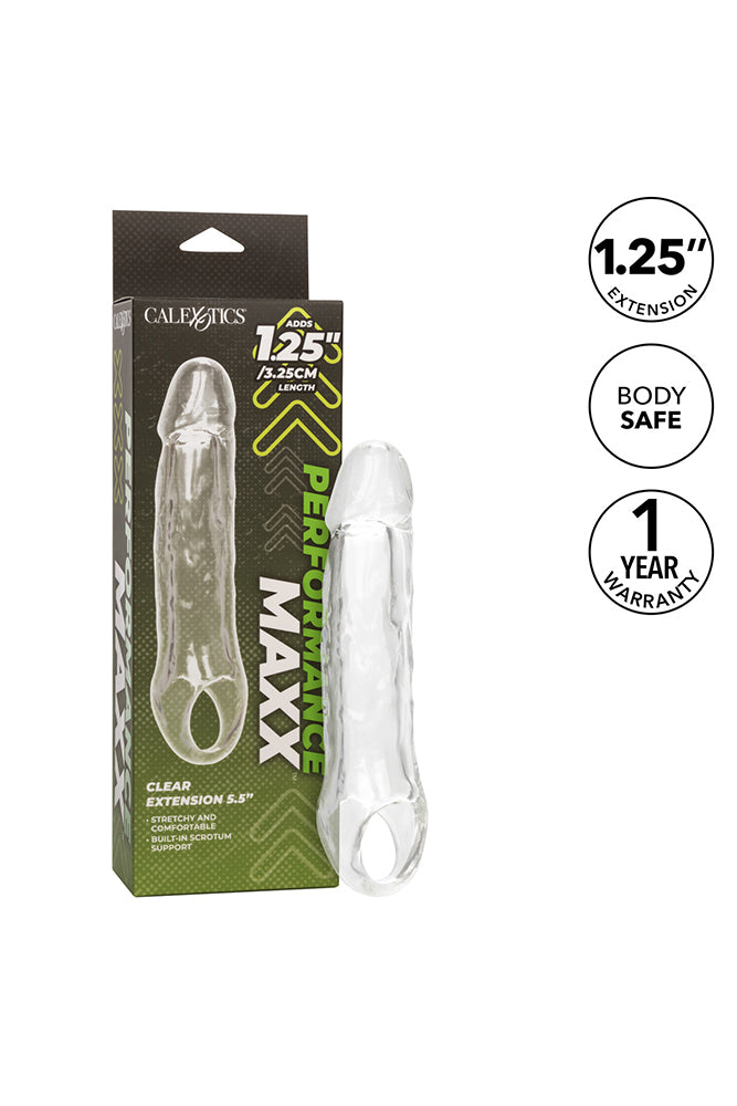 Cal Exotics - Performance Maxx - 5.5" Extension with Scrotum Strap - Clear - Stag Shop