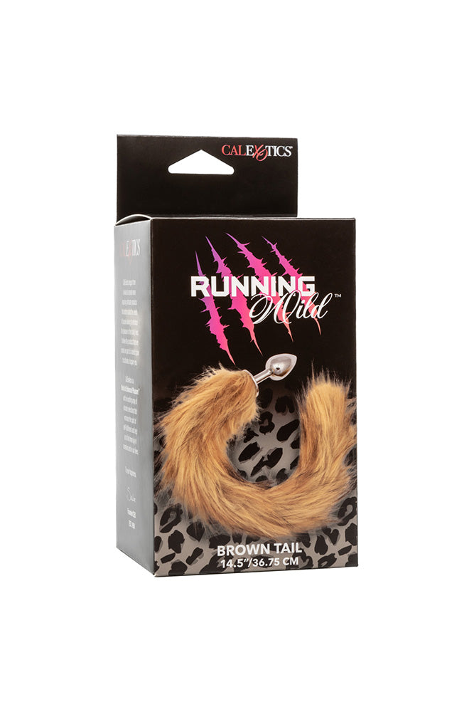 Cal Exotics - Running Wild - Brown Tail Anal Plug - Brown/Silver - Stag Shop