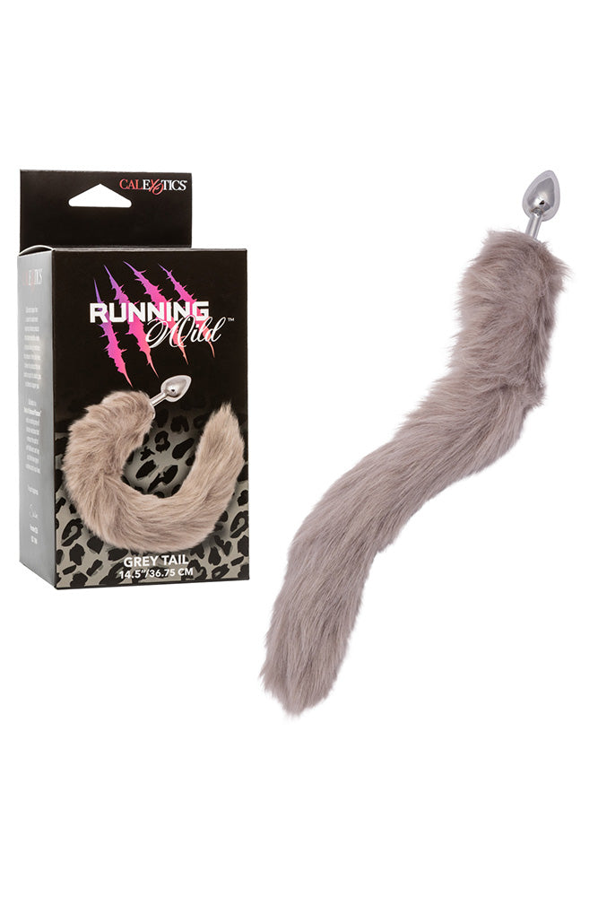 Cal Exotics - Running Wild - Grey Tail Anal Plug - Grey/Silver - Stag Shop