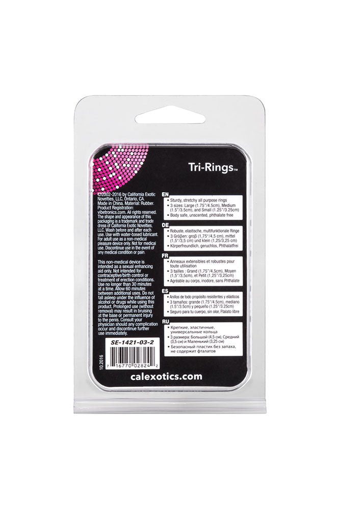 Cal Exotics - Tri-Rings Cock Ring Set - Black - Stag Shop