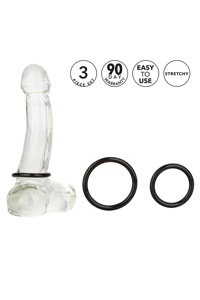 Cal Exotics - Tri-Rings Cock Ring Set - Black - Stag Shop