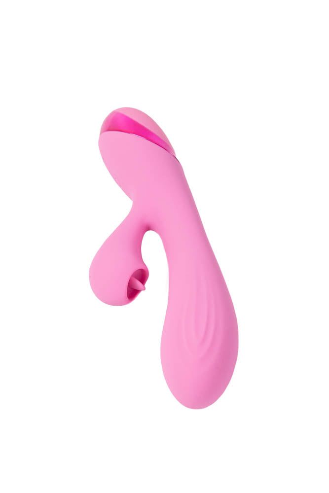 Cousins Group - Juicy - V-Gasm Dual Vibrator With Flickering Stimulator - Pink - Stag Shop