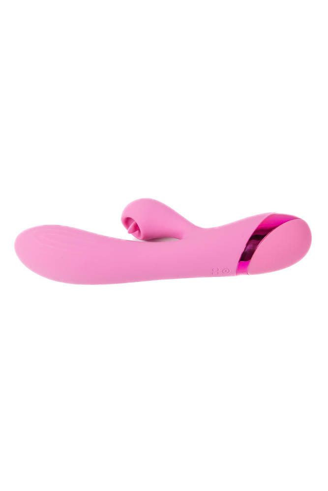 Cousins Group - Juicy - V-Gasm Dual Vibrator With Flickering Stimulator - Pink - Stag Shop