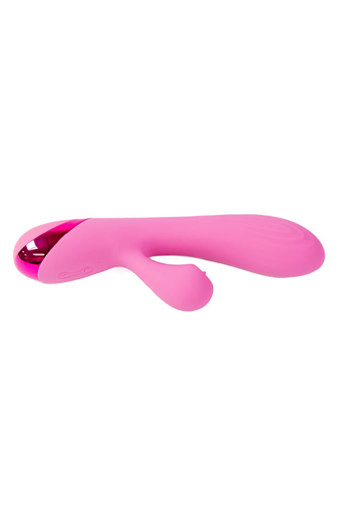 Cousins Group - Juicy - V-Gasm Dual Vibrator With Flickering Stimulator - Pink - Stag Shop