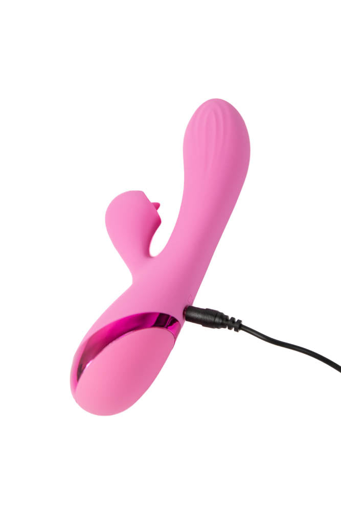 Cousins Group - Juicy - V-Gasm Dual Vibrator With Flickering Stimulator - Pink - Stag Shop