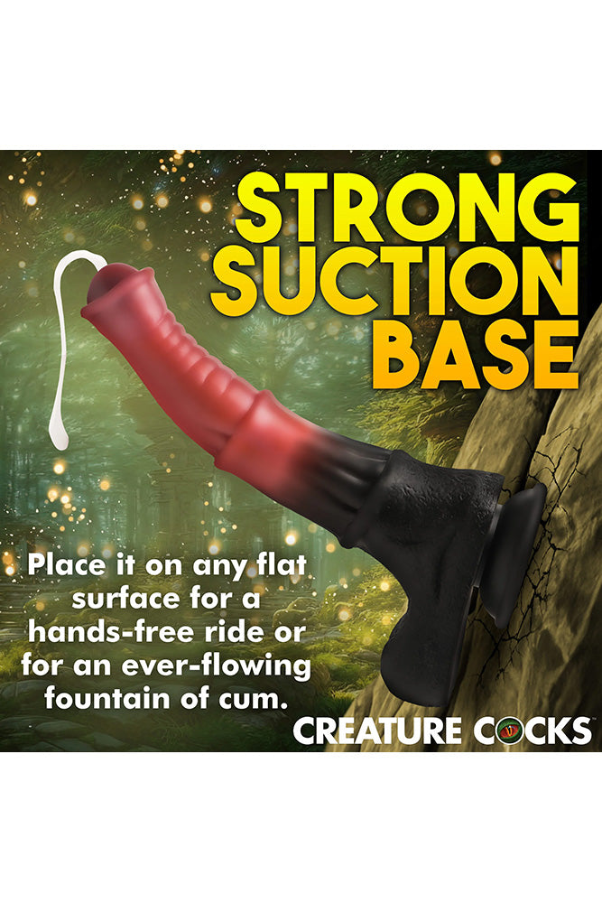 XR Brands - Creature Cocks - Centaur Explosion Squirting Silicone Dildo - Black/Peach - Stag Shop