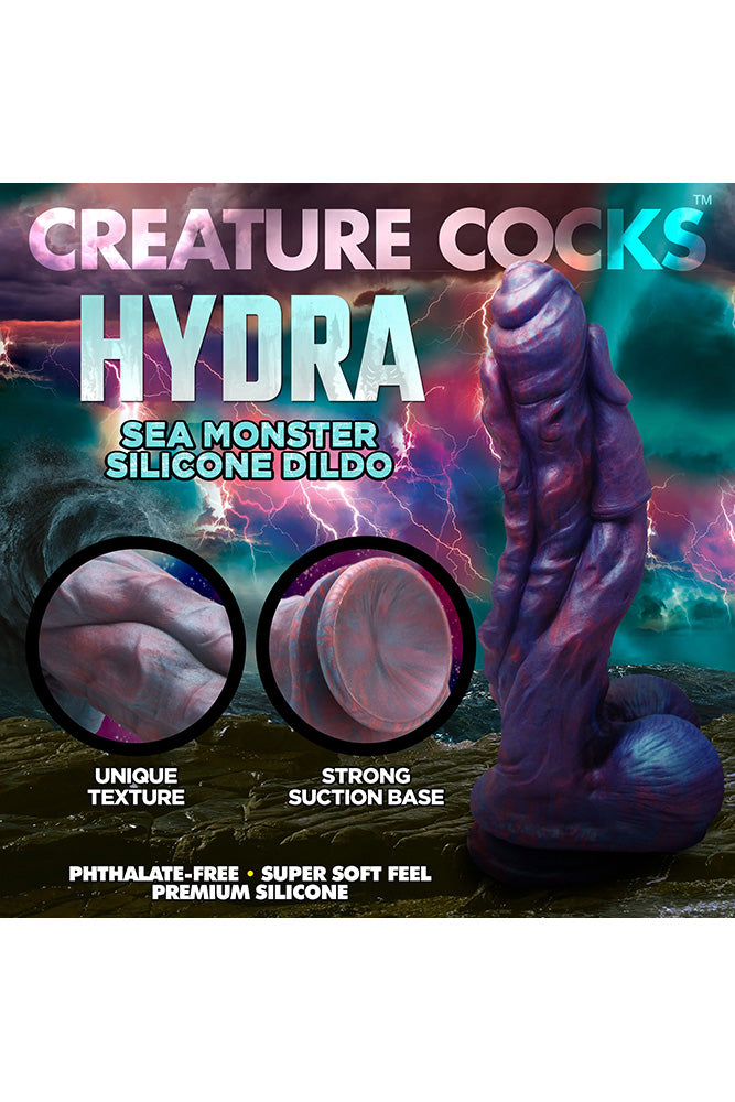 XR Brands - Creature Cocks - Hydra Sea Monster Silicone Dildo - Purple - Stag Shop