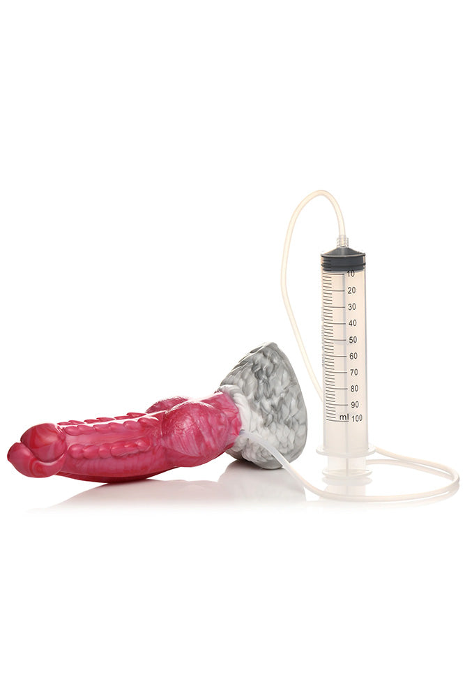 XR Brand - Creature Cocks - Resurrector Phoenix Squirting Silicone Dildo - Red/White - Stag Shop