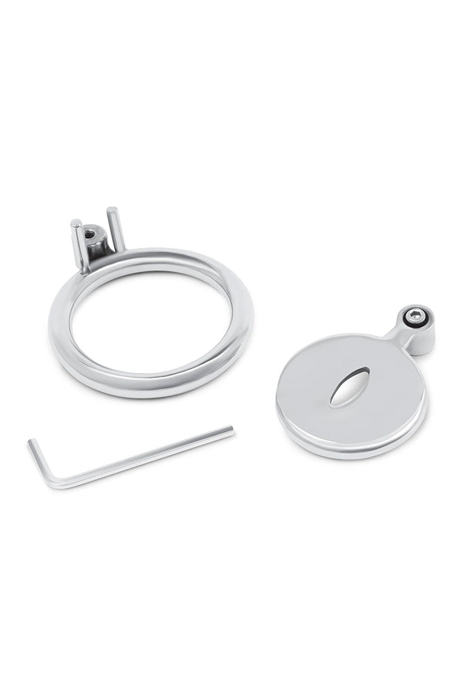 Electric Eel - Lockmaster - Stainless Steel Flat Inverted Chastity Cage With Cats Eye - Stag Shop