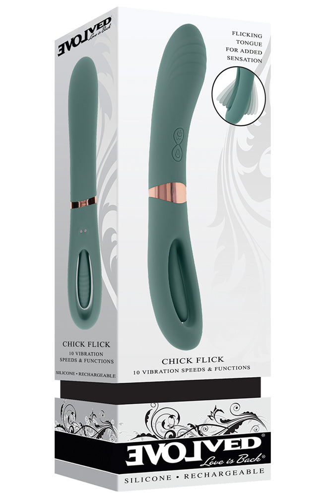 Evolved - Chick Flick Double Ended Vibrator - Green - Stag Shop