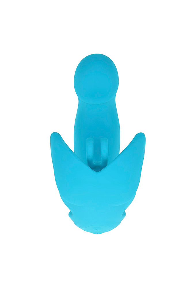 Evolved Novelties - Spread Your Wings Dual Vibrator With Come-Hither Motion - Turquoise - Stag Shop