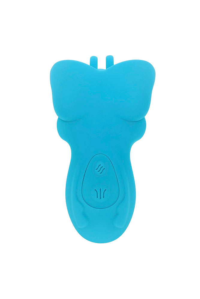 Evolved Novelties - Spread Your Wings Dual Vibrator With Come-Hither Motion - Turquoise - Stag Shop