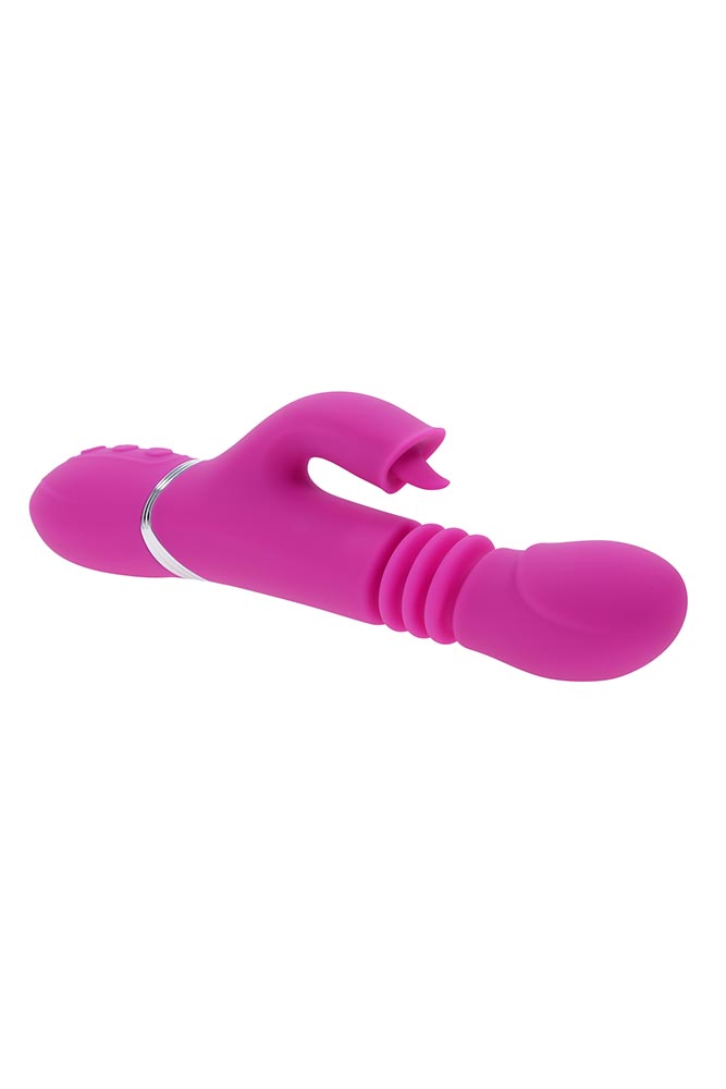 Evolved - Pink Dragon Thrusting & Twirling Rabbit Vibrator - Pink - Stag Shop