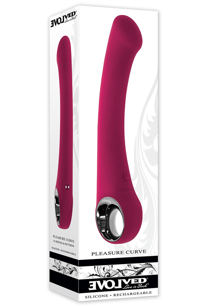Evolved - Pleasure Curve G-Spot Vibrator - Burgundy - Stag Shop