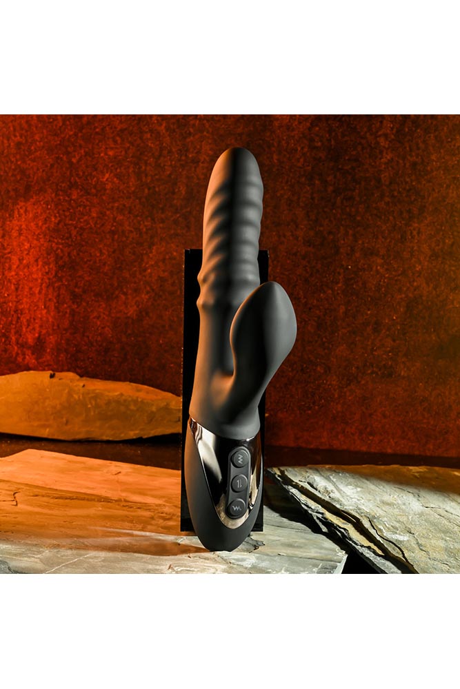 Evolved - Ring It Home Rabbit Vibrator - Black - Stag Shop