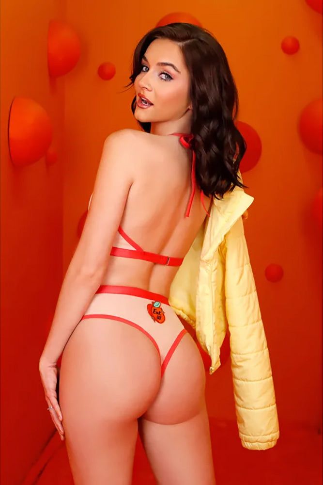 Fantasy Lingerie - Vibes - Just Peachy Bralette & Panty Set - Peach/Red - Various Sizes - Stag Shop
