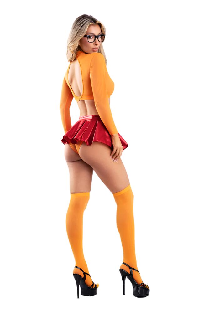 Fantasy Lingerie - Play - Mystery Mistress Costume Set - Orange/Red - Stag Shop