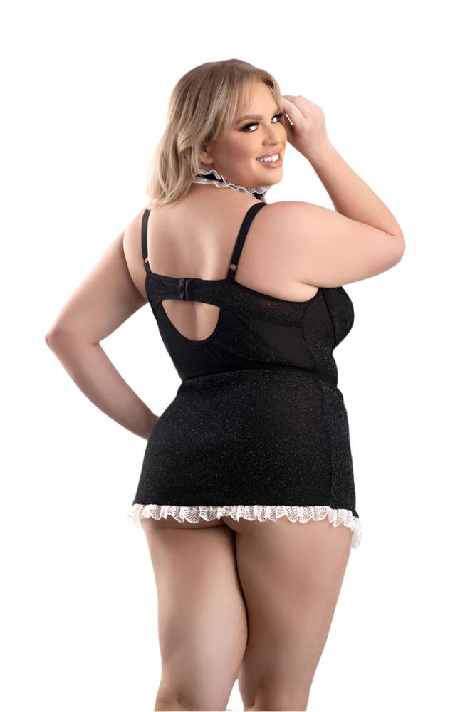 Fantasy Lingerie - Play - Full Service Maid Costume Set - Black - Plus Size - Stag Shop