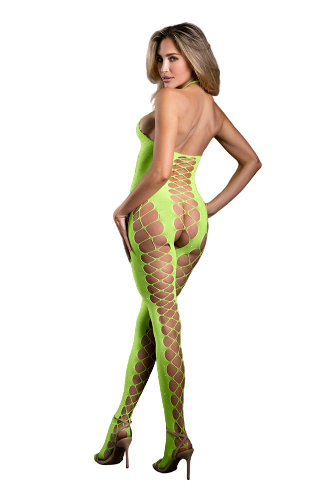 Fantasy Lingerie - Sheer - Unstoppable Crotchless Rhinestone Bodystocking - Stag Shop