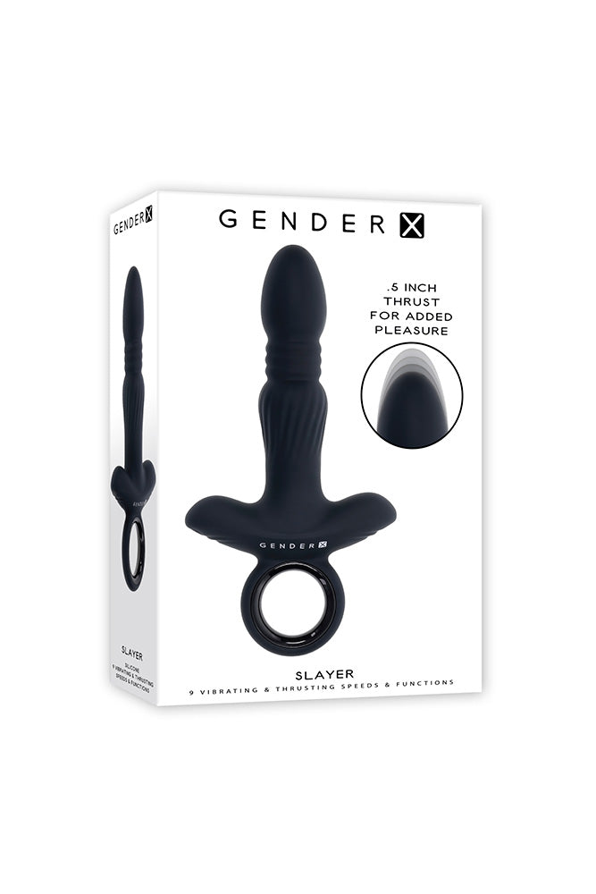 Gender X - Slayer Thrusting & Vibrating Butt Plug - Black - Stag Shop