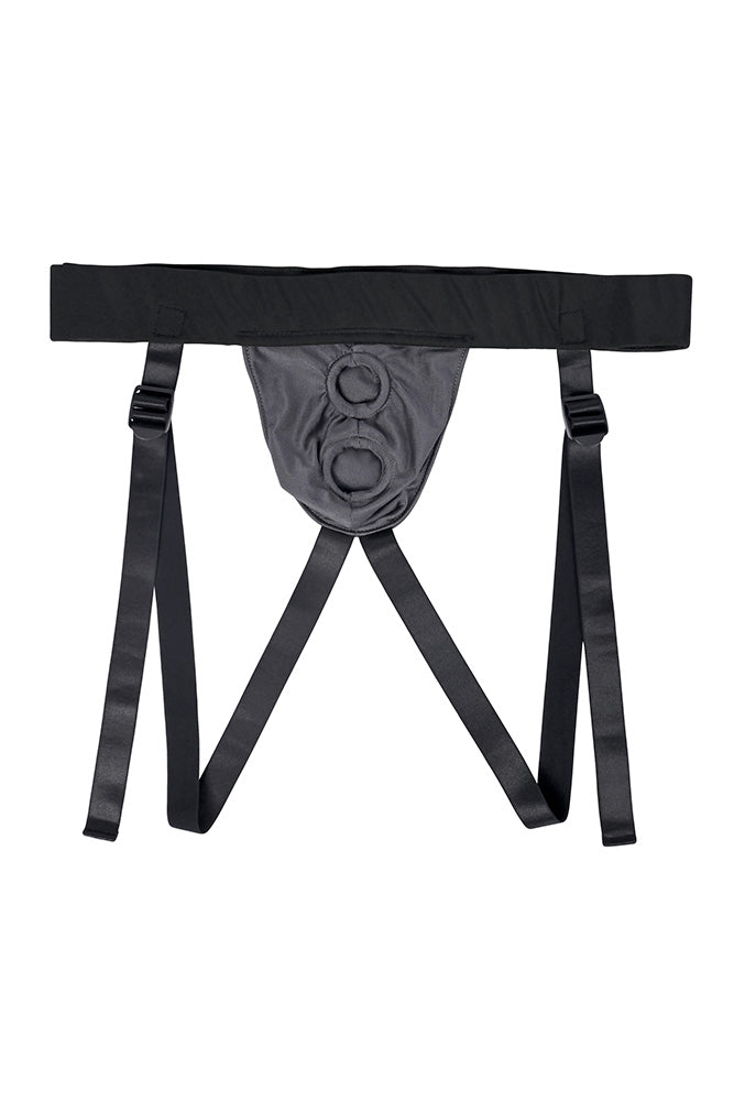 Gender X - Double Rider Dual Toy Strap-On Harness - Grey/Black - Stag Shop