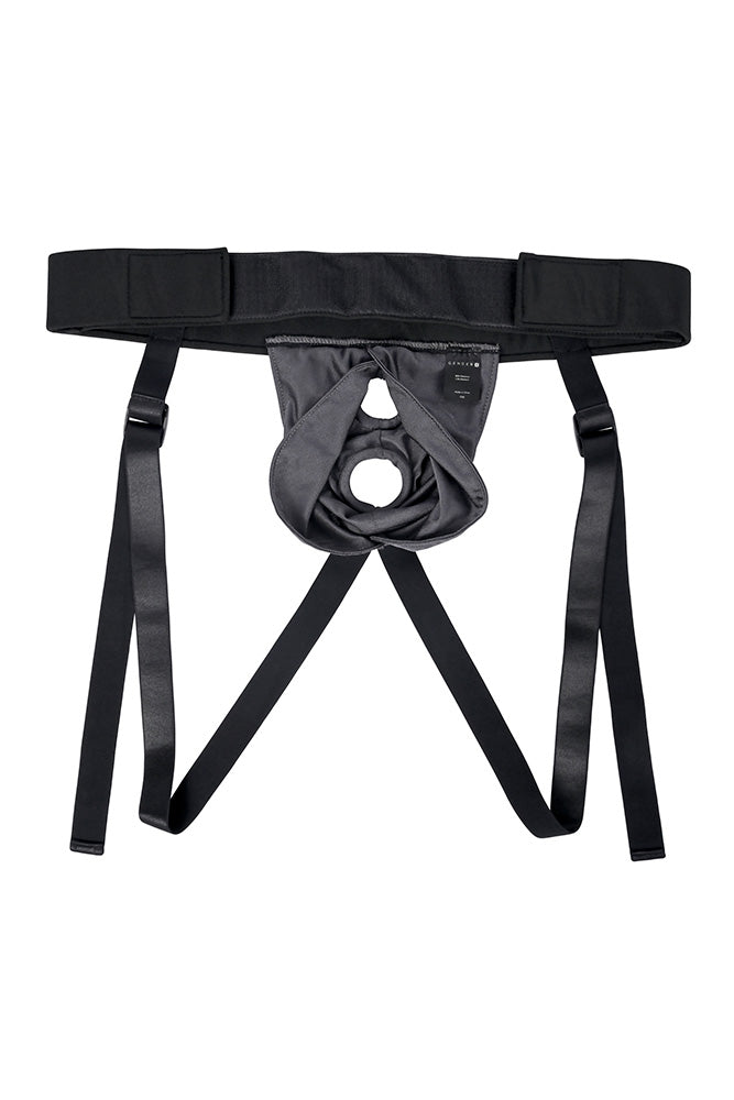 Gender X - Double Rider Dual Toy Strap-On Harness - Grey/Black - Stag Shop