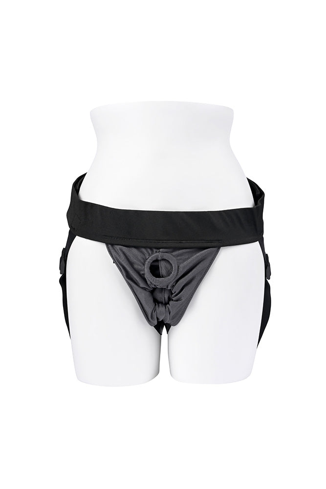 Gender X - Double Rider Dual Toy Strap-On Harness - Grey/Black - Stag Shop