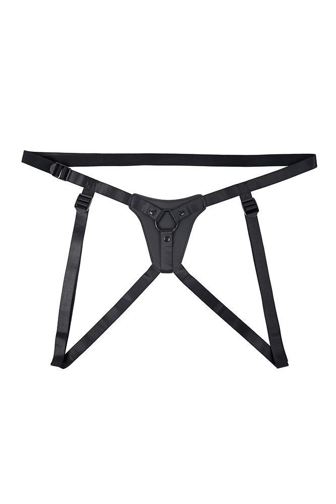 Gender X - Pleasure Harness Faux Leather Strap-On - Black - Stag Shop