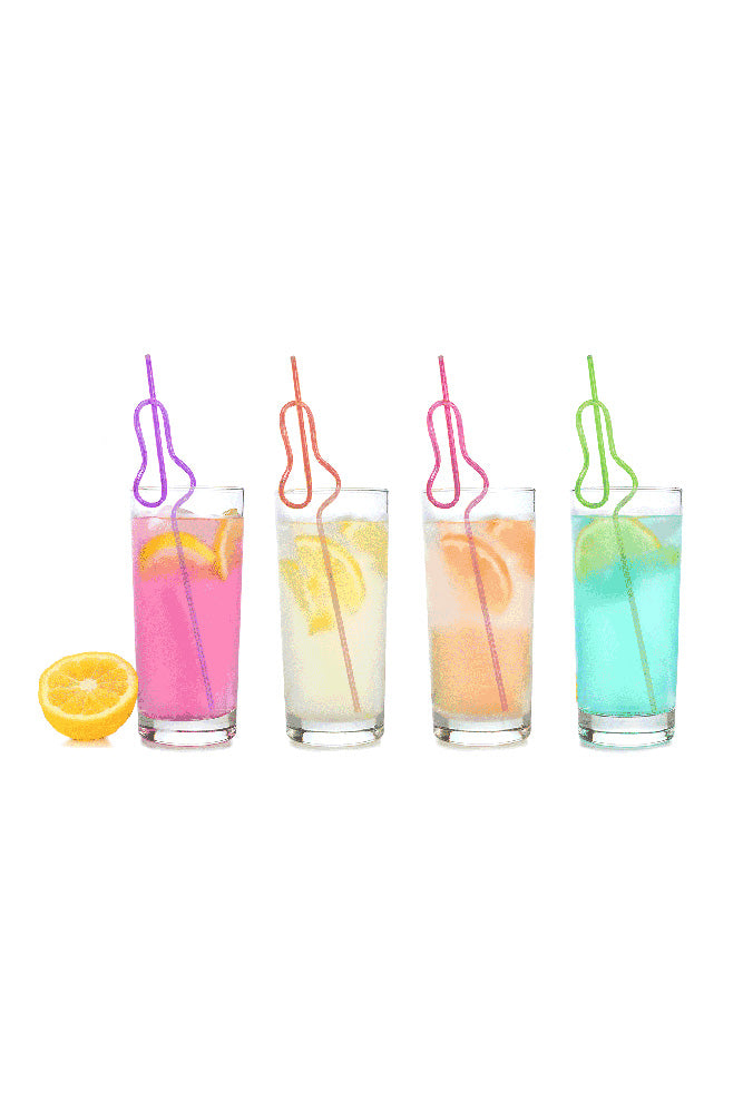 Little Genie - Glitterati Penis Silly Straws - 8pk - Stag Shop