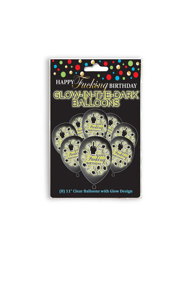 Little Genie - Happy Fucking Birthday Glow In The Dark Balloons - Stag Shop